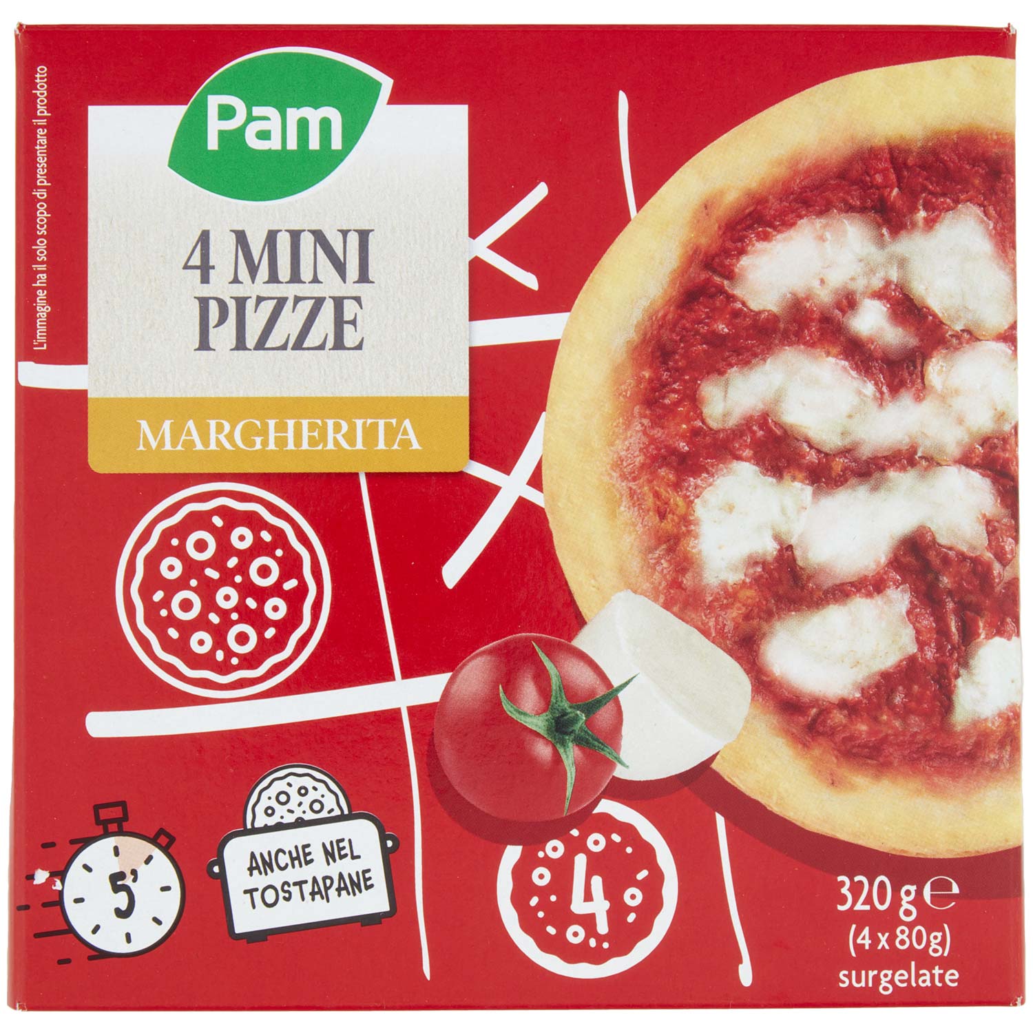 PAM 4 MINIPIZZE MARGHERITE 320GR